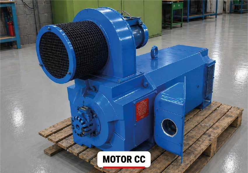Motor de corrente contínua de grande porte após revisão